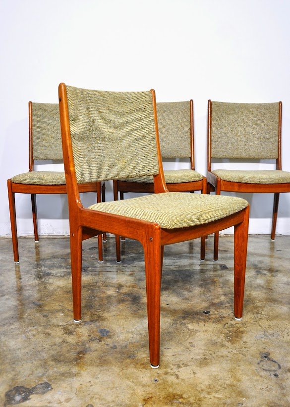 Teak Dining Room Sets / SELECT MODERN: Set of 4 Danish Modern Teak Dining Chairs : The skiffs used to make these pieces have been used for many years to catch fish that would be sold later in the day to the local markets.