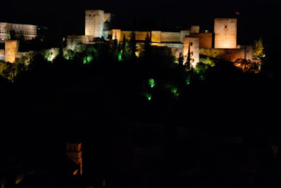 Alhambra, Granada, Hiszpania, Spain, Alhambra in The Night