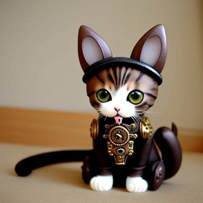 Steampunk Cat Statue 3D amazingwallpapersa blogspot com (1)