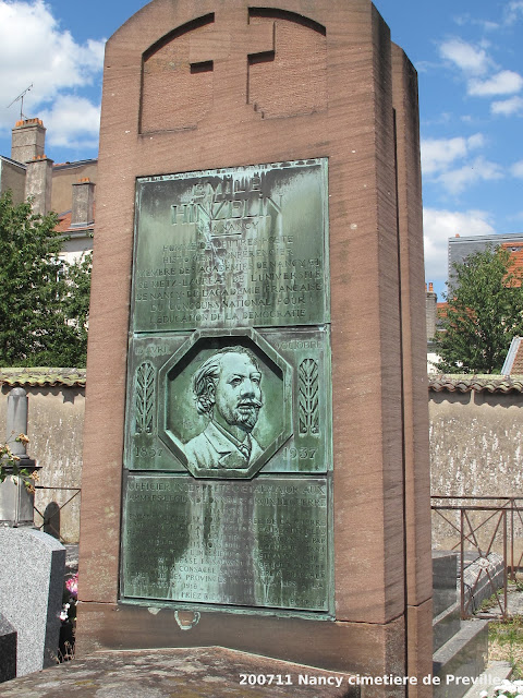 Les Belles Balades, France, Nancy, cimetière de Préville, tombe de Emile Hinzelin