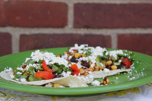 black bean roasted corn tacos