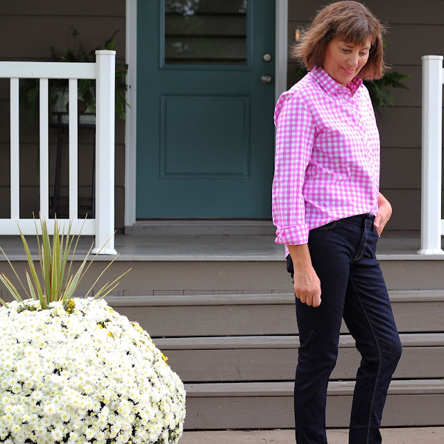 Style Maker Fabrics' Gingham cotton shirting sewn into an Archer Shirt