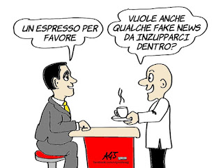 di maio, l'espresso, giornali, fake news, stampa di regime, vignetta, satira