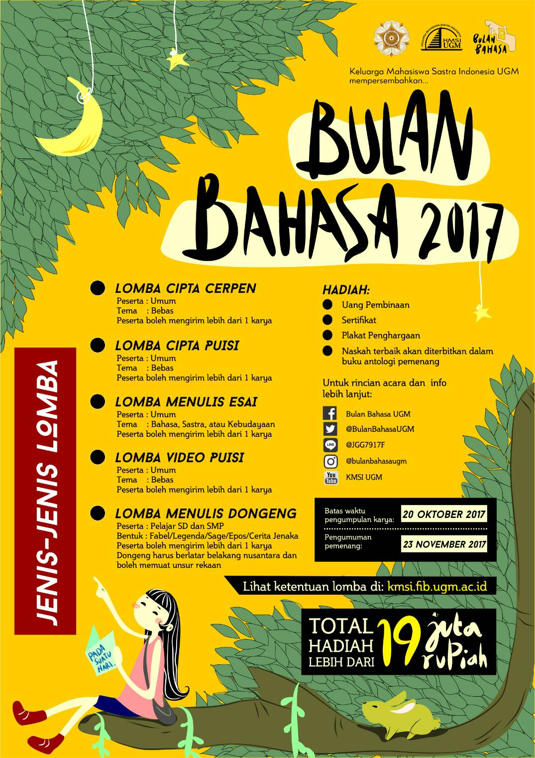 Bulan Bahasa UGM 2017: Lomba Menulis Cerpen, Puisi, Esai 