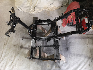 Painted Honda Joker Replica frame and new swing-arm