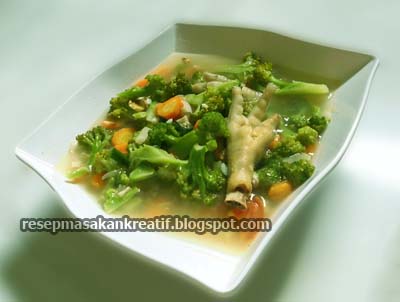 RESEP SAYUR SOP BROKOLI CEKER AYAM - Aneka Resep Masakan 