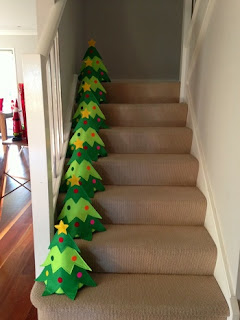 Decoración escalera navideña