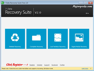 Recover deleted files, the entire program with a registration number for a year 7Data Recovery