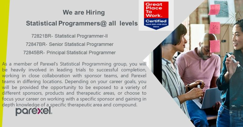 Parexel Hiring Statistical Programmers | All levels...