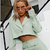  Mock Button Tie Crop Blazer - Light Green 