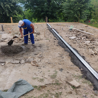 Halil mixing more cement