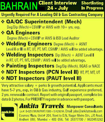 QA QC Engineer NDT Technician Job Interview Ankita Travels 