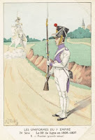 gravure uniforme fusilier du 33e régiment d'infanterie de ligne 1806 - 1807 gravure H Feist