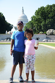 CLE to DC by Train! Kids in front of Capitol Hill 