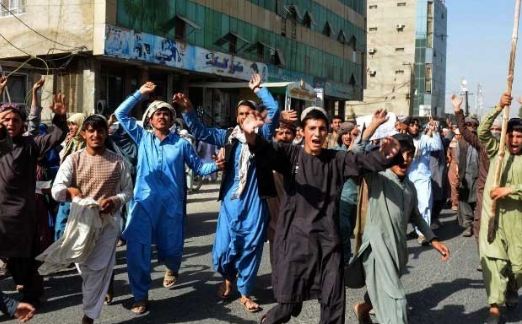 Demonstration against the Taliban in Kandahar, considered a Taliban stronghold