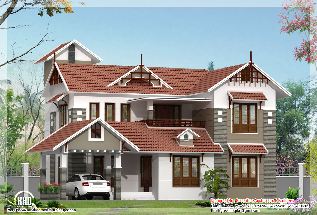bedroom Kerala house plan in 2180 sq.feet
