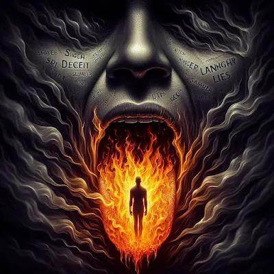 Sins of the Tongue of Iniquity - Tongue on Fire