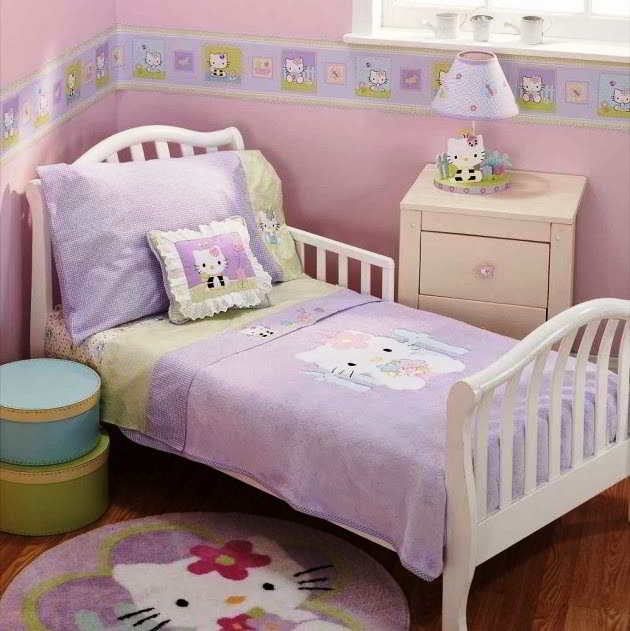 23 desain wallpaper kamar hello kitty sederhana anak 