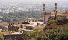 A mosque at the summit of the Golconda Fort