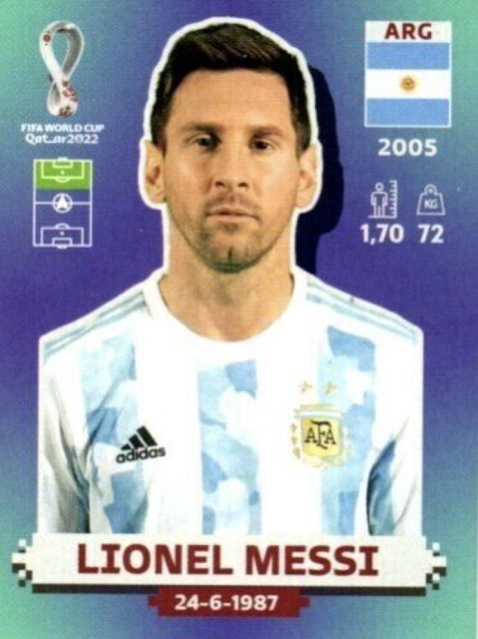 Messi Qatar 2022 figurina Panini