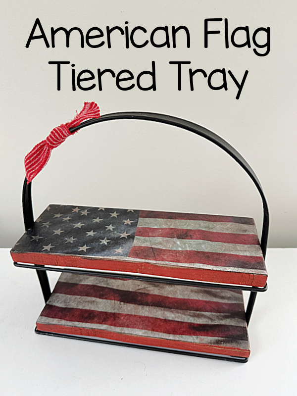 flag tiered tray with overlay
