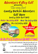 A new Minigolf tournament at a new Minigolf course in Durham. (county durham adventure golf open poster)