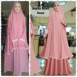 Baju Gamis Syar i Online Motif Asyifa Bahan Waffle kirim ke bandung