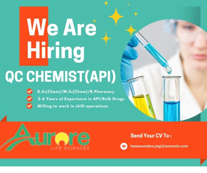 Job Availables,Aurore Life Sciences Job  Vacancy For B.Sc(Chem)/ M.Sc(Chem)/ B.Pharmacy