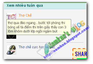 Thêm hiệu ứng tooltips cho rencent post và popuplar post cho blogger