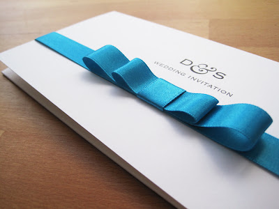 ribbon handmade wedding invitation