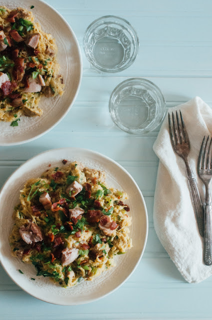 Spaghetti Squash Carbonara (Paleo, Low FODMAP, AIP Reintroduction, Whole30) 