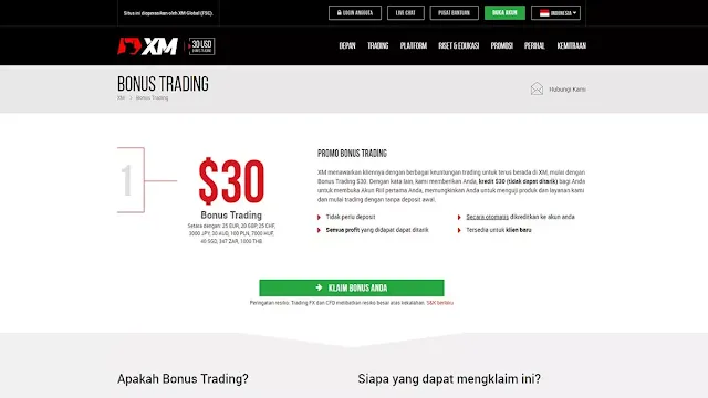 no deposit bonus XM Indonesia