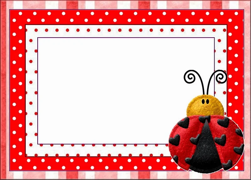 Ladybugs: Free Printable Invitations, Labels or Cards