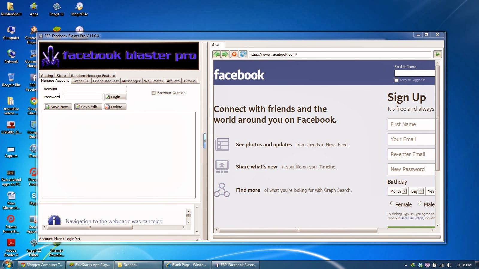 Facebook Blaster Pro