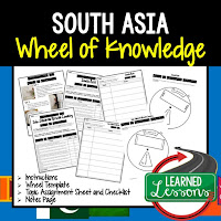 South Asia Activity, World Geography Activity, World Geography Interactive Notebook, World Geography Wheel of Knowledge (Interactive Notebook)