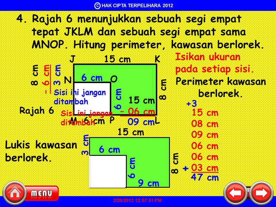 AZIMAT SEKOLAH RENDAH: PERIMETER KAWASAN BERLOREK