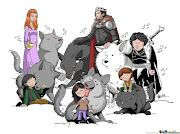 Pic: Stark Children and their Direwolfs. Now, isn't that just sweet? (!familie stark )