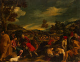 Feeding of the Five Thousand by Pedro Orrente - Christianity, Religious Paintings from Hermitage Museum