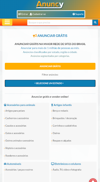 Anunciar, Grátis, na maior rede sites do Brasil