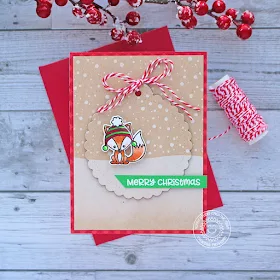 Sunny Studio Stamps: Scalloped Tag Dies Jolly Gingerbread Foxy Christmas Frosty Flurries Holiday Card by Vanessa Menhorn