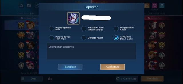 Report Player Mobile Legends