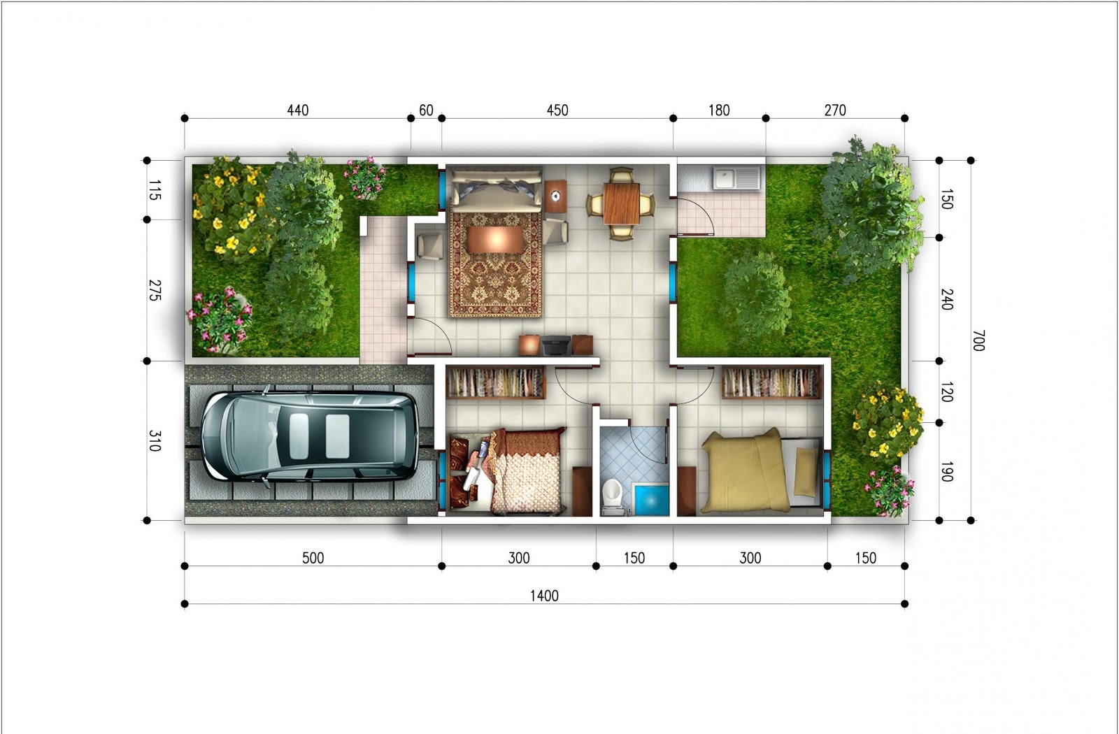  Gambar Rumah Dengan Ukuran 6x9 Gambar Om