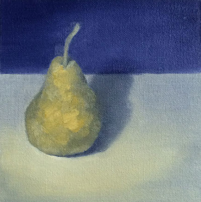 oil painting, pear, Gabrielle Sivitz