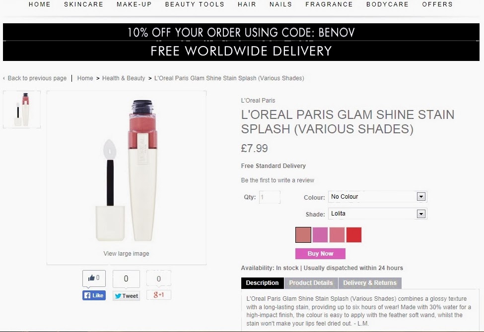 http://go.redirectingat.com?id=58170X1354834&xs=1&url=http%3A%2F%2Fwww.beautyexpert.co.uk%2Fl-oreal-paris-glam-shine-stain-splash-various-shades%2F10844193.html%3Fvwo_ac%3Dtrue