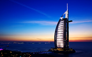 Burj Al Arab Hotel Sunset Night View HD Wallpaper