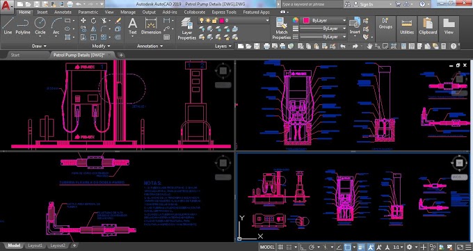 Petrol or Fuel stationery autocad block free download