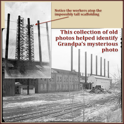 Historic photos of a factory helped me identify an old family photo.