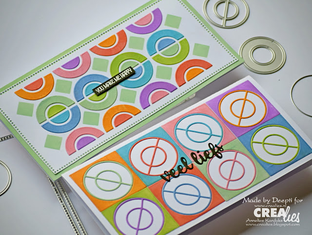 Geometric pattern Circle using Crealies  circle element dies