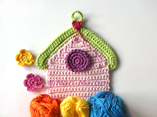 crochet birdhouse garland bunting