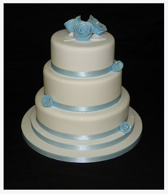 Wedding Cakes Round Blue Roses